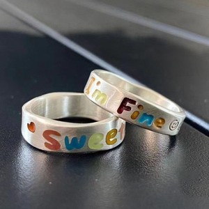 Bagues de couple colorées au design créatif pour femmes, bijoux simples et tendance, accessoires de mode - Product Image 3