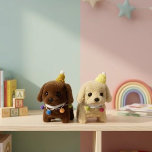Adorable animal électronique en peluche avec chapeau de cirque, qui marche, aboie et fait bouger sa queue – Jouet interactif pour enfants - Product Image 3
