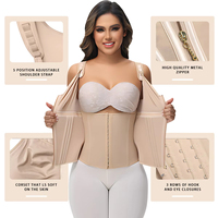 Colombianas Gaine amincissante à contrôle moyen avec fermeture éclair réglable, gainse de taille pour un ventre ferme, respirante et écologique pour femme