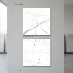 Azulejos de Porcelana Pulida Vistaar Marmo Pulpis Bianco 1200x1200mm Classic Calacatta para Pared y Suelo - Product Image 4