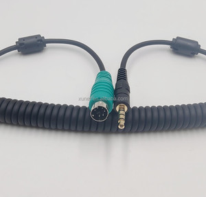 Câble audio spiralé <span class=keywords><strong>TRRS</strong></span> 3,5 mm <span class=keywords><strong>Jack</strong></span> stéréo vers <span class=keywords><strong>Mini</strong></span> DIN 6 broches vert - Product Image 2