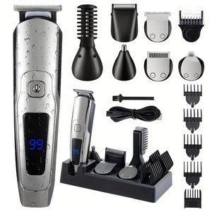 Su misura 6-In-1 lama In acciaio inossidabile <span class=keywords><strong>rasoio</strong></span> <span class=keywords><strong>elettrico</strong></span> IPX5 impermeabile USB ricaricabile barbe viso corpo Trimmer Kit - Product Image 3