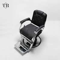 Chaise de barbier professionnelle Turri pour hommes, luxe, salon, école, coiffure mobile, pliable, réglable en hauteur, rotation à 360 degrés