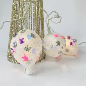 Peri Glitter sıcak hava balon dize işıklar romantik düğün sevgililer parti Unicorn madeni pul balon ışıkları kız hediye için
