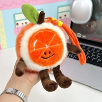 Porte-clés mini-poupée en peluche de la série Fruits Mignons : Orange, Pomme, Pastèque – Pendentif rembourré pour voiture, sac, breloque, jouet de poche mignon, cadeau