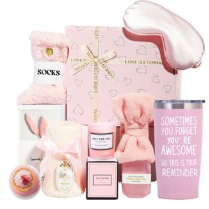 Canasta de Regalo Spa Rosa 2025 para Mujer, Set de Velas Aromáticas para Cumpleaños, Graduación y Halloween - Product Image 1