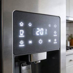 Frosted Acrylic Diffusion Panel with Uniform Backlighting, Illuminated Control Surface for Smart Refrigerator and Coffee Machine - Product Image 1