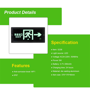 Tuoming kinh doanh bệnh viện kho không thấm nước IP65 pin dự phòng LED thoát hiểm chạy người đàn ông màu xanh lá cây dấu hiệu thoát - Product Image 2