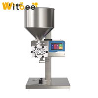 Machine de remplissage électrique de bureau pour miel, huile, boissons, shampoing, ketchup, pâtes, débit de 10 L/min, précision de 0,1 %, automatique, pour aliments et tabac