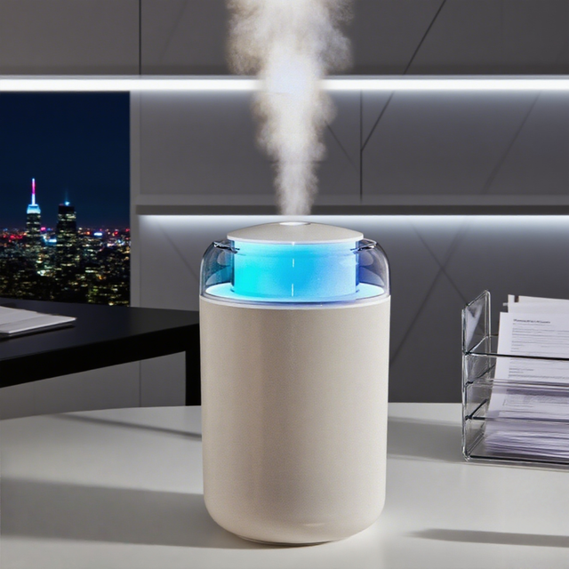 1.3L Auto Power LED Light Humidifier with USB Quiet Reliability for Bedroom Living Room Hotels Household Plastic Material
