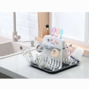 Modèle de dessin animé sans BPA PP forme pyramide large bouche débit moyen tasse d'eau boîte de rangement manuel <span class=keywords><strong>biberon</strong></span> étendoir avec vidange - Product Image 4