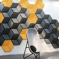 Panneaux muraux acoustiques 3D modernes découpés CNC à motif géométrique, haute performance, ignifuges, écologiques, insonorisants, pour la décoration de gymnases
