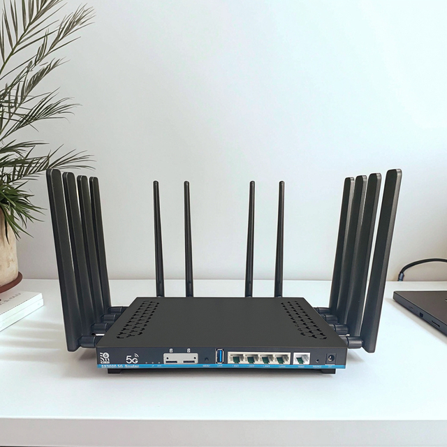Enterprise Grade 5G WiFi 6 AX3000 CPE Router Dual Band Gigabit LAN ESIM Nano SIM Slot High Speed Wireless Router 5G Sim Router