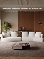 Chaise Courbée en Bois Style Italien Mollale Luxe Léger Modèle 2026, Grande Section Courbe au Sol, Sectionnelle Droite en Laine d'Agneau