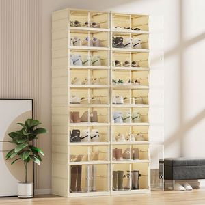 Folding Shoe Cabinet FREE Installation Required Large Capacity, Multi-Layer Household <b>Plastic</b> Transparent Storage Shoe <b>Box</b> - Product Image 1