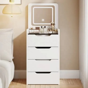 Toletta Moderna <span class=keywords><strong>da</strong></span> Trucco Bianca Illuminata con Specchio in Pannello di Legno Resistente Mobili per <span class=keywords><strong>Camera</strong></span> <span class=keywords><strong>da</strong></span> Letto per Uso Quotidiano - Product Image 5
