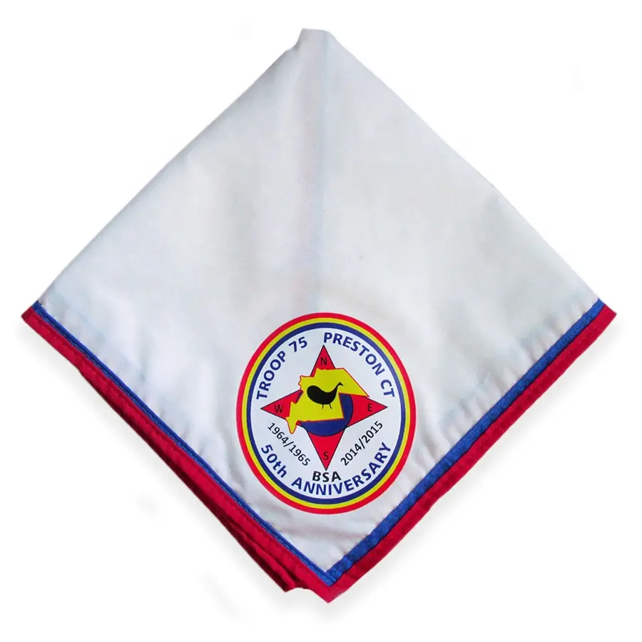 100% Cotton Fabric BSA Scout Neckerchief Printing Scarf Boys Girls Custom Logo Custom Size baden powell boy scout neckerchief