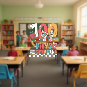 Camiseta con Lazo Coqueta para Niñas, Feliz Cumpleaños Escolar de 100 Días, Camisetas Promocionales para Niños de 100 Días de Escuela - Product Image 2