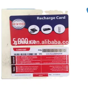 pvc phone calling rechargeable card for telecom