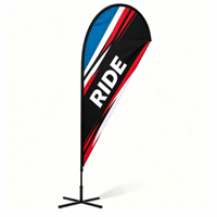 Drapeau plume d'extérieur B2B en gros avec mât et base croisée pour affichage de campagnes marketing en extérieur