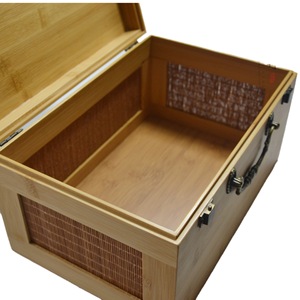 Bamboo <b>Box</b> Rectangle Custom Made Wood Material General Packaging With Handle For Tea <b>Coffee</b> <b>Gift</b> Storage - Product Image 5