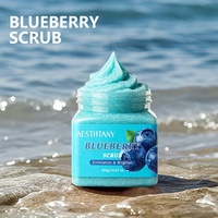 AESTHTANY Lulur Berinfus Blueberry 450g Perawatan Wajah Menyegarkan Harian, Membersihkan Permukaan Pori-Pori, Meningkatkan Kecerahan Alami