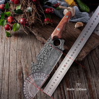 Couteau de boucher à motif martelé, couteau de chef pour désosser avec étui en cuir, ouvre-bouteille, couteau à viande tranchant, hachoir de cuisine, couteau de barbecue