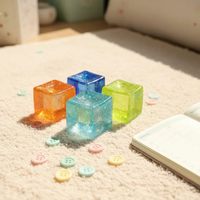 Jouet anti-stress souple transparent brillant pour adultes, cube à presser en maltose, aide à calmer les émotions
