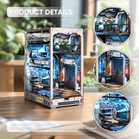 Kit de bricolage artisanal en bois Interstellar Hub DIY Book Nook, puzzle 3D en bois, métal, plastique, papier, lumière LED, science-fiction, échelle 1:32