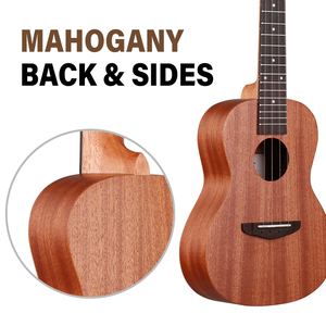 Astraea X1 AS30 Ukulele Tenore da Concerto 26 Pollici, Baritono 23 Pollici per Adulti, Ukulele Hawaiano con Top in Mogano, Finitura Opaca, 4 Corde in Nylon - Product Image 6