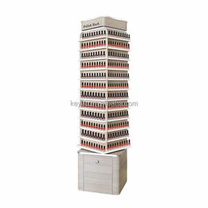 Tienda de cosméticos personalizada, armario de almacenamiento de madera, soporte de maquillaje para suelo, estante de exhibición de esmalte de uñas con estante acrílico y caja de luz - Product Image 5