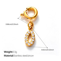 Accessoires de bijoux DIY en acier inoxydable, pendentif micro-pavé en zircon, breloques numérotiques porte-bonheur pour collier et bracelet