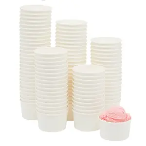 Copo de papel impresso feito sob encomenda, copo de papel 8oz copos de sorvete de papel com tampas