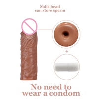Manchon de pénis réaliste réutilisable en matière chair, extenseur de pénis, amplificateur de dildo, manchons pour hommes