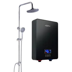 Keran pemanas air listrik instan dapur, pemanas air listrik cepat panas dengan tampilan Digital cerdas bahan baja tahan karat