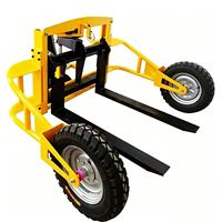 Chariot élévateur manuel tout-terrain robuste 1 tonne 1,5 tonne pour transport de marchandises sur pavés irréguliers en extérieur