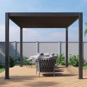 Gazebo pérgola motorizada de alta calidad, <span class=keywords><strong>techo</strong></span> con luvered, 3x3, <span class=keywords><strong>4x3</strong></span>, Oem, impermeable, construcción de jardín, pérgola bioclimática de aluminio para exteriores - Product Image 1