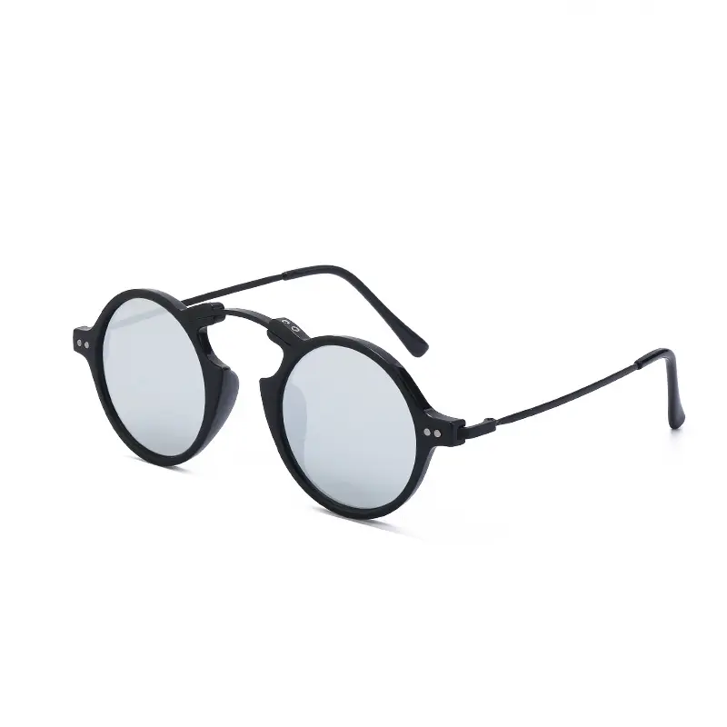 Pequeñas gafas redondas retro Nueva moda clásica Cool Street Gafas de sol decoración negra de alta calidad divertidas gafas de sol pequeñas redondas
