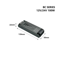 Alimentation électrique à tension constante LED ultra-mince 12V 100W AC-DC pour projecteur et éclairage public à haute efficacité