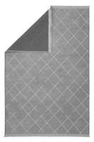 Alfombra Liva Gris con Diseño Geométrico de Cuadrícula, Ecológica, Apta para Mascotas, Lavable, Antideslizante, Mezcla de Poliéster/Algodón, Antibacteriana, Resistente a las Manchas