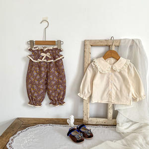 Engepapa per ragazze autunno neonato camicia a maniche lunghe Top con stampa pantaloni di fiori alla moda vestiti per neonati - Product Image 1