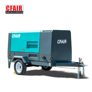 CFAIR 375CFM COMPRESSEUR D'AIR DIESEL 7BAR TYPE PORTABLE AVEC APRÈS REFROIDISSEUR pour SABLE BLASTING JACKHAMMER ROCK DRILL CONSTRUCTION SITE - Product Image 1