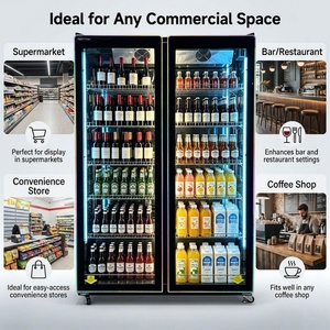 Enfriador de Bebidas Comercial, Refrigerador <span class=keywords><strong>Vertical</strong></span> de Exhibición, Refrigerador de Exhibición de Vino y Bebidas, <span class=keywords><strong>Congelador</strong></span> de 3 Puertas, Enfriador de Bebidas - Product Image 6