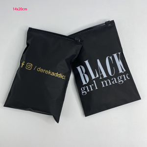 14x20cm Eco Friendly Black Zipper Bag Custom Printed Logo <b>Waterproof</b> Reusable Apparel Swimwear Packaging Garment Pouch Bags - Product Image 2
