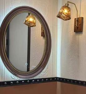 <span class=keywords><strong>Miroir</strong></span> de salle de bain à LED avec cadre en bois à motif de fleurs de prunier, style rétro français, nouveau design chinois, à suspendre au mur - Product Image 3