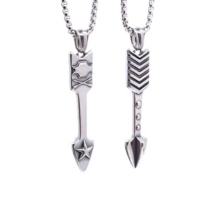 Pendentif flèche en acier inoxydable avec motif étoile, collier unisexe, cadeau pour hommes et femmes 2160112 - Product Image 1