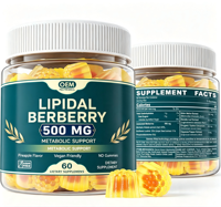 Bonbons gommeux liposomaux végétaliens à la berbérine avec melon amer, cannelle et feuille de banaba pour une immunité améliorée – Complément bien-être naturel