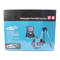 Niveau laser rotatif à faisceau vert 4D 360 degrés 16 lignes, auto-nivelant, qualité industrielle/DIY, batterie au lithium, portée de travail 50m