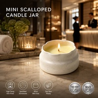 YBH Mini Portavelas de Cerámica Mate Ecológico con Diseño de Puntos, Contenedor Vacío para Cera de Soja con Borde Ondulado, Venta al por Mayor, Logotipo Personalizado, Decoración del Hogar