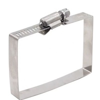 Collier de serrage métrique en acier inoxydable 304, forme carrée, clip de fixation de câble